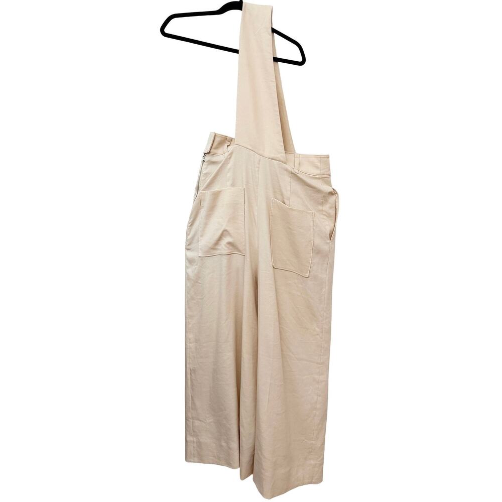 Tibi Beige One-Shoulder Wide-Leg Jumpsuit - Picture 3 of 11